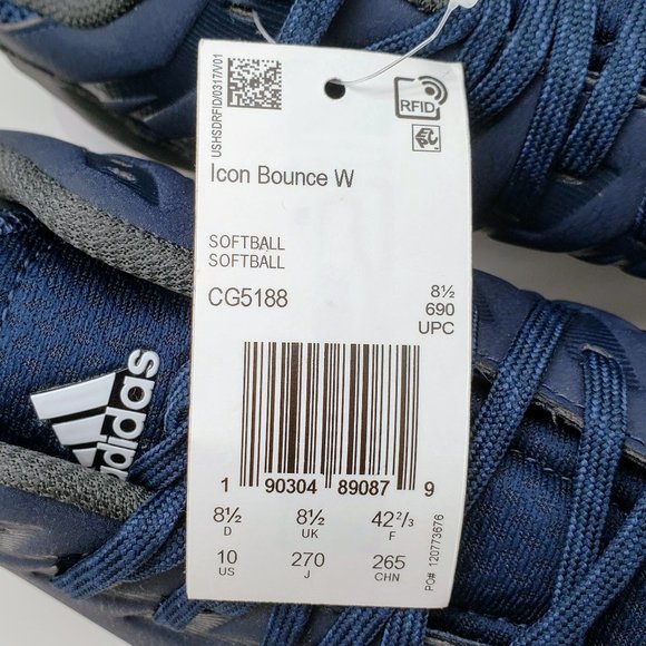 ADIDAS nwt Icon Bounce Navy Softball Cleats - Picture 5 of 10